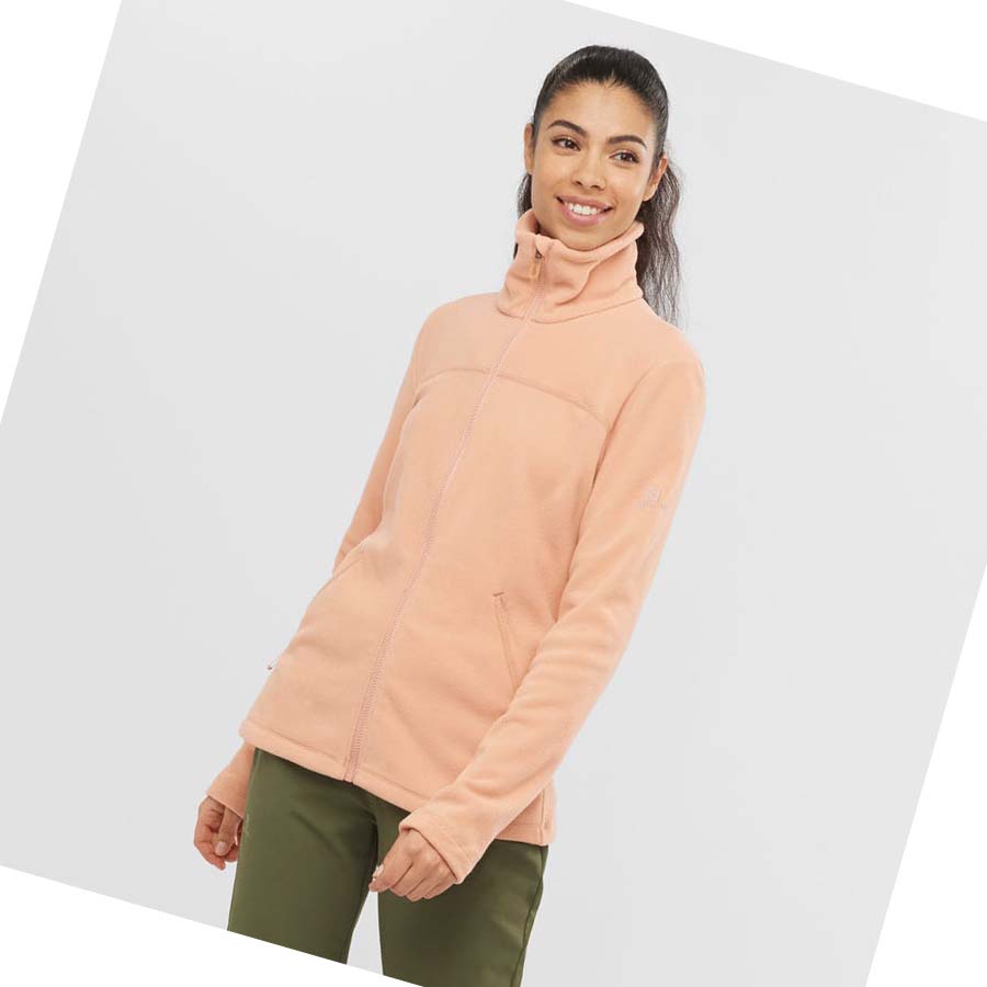 Salomon ESSENTIAL COSY FLEECE Kapucnis Pulóver Női Rózsaszín | HU 3114LIS